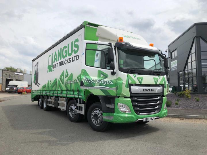 Large transport truck in Angus's forklift sales & hire delivery service