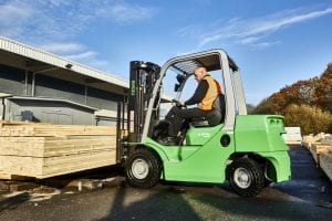 Diesel forklift at work