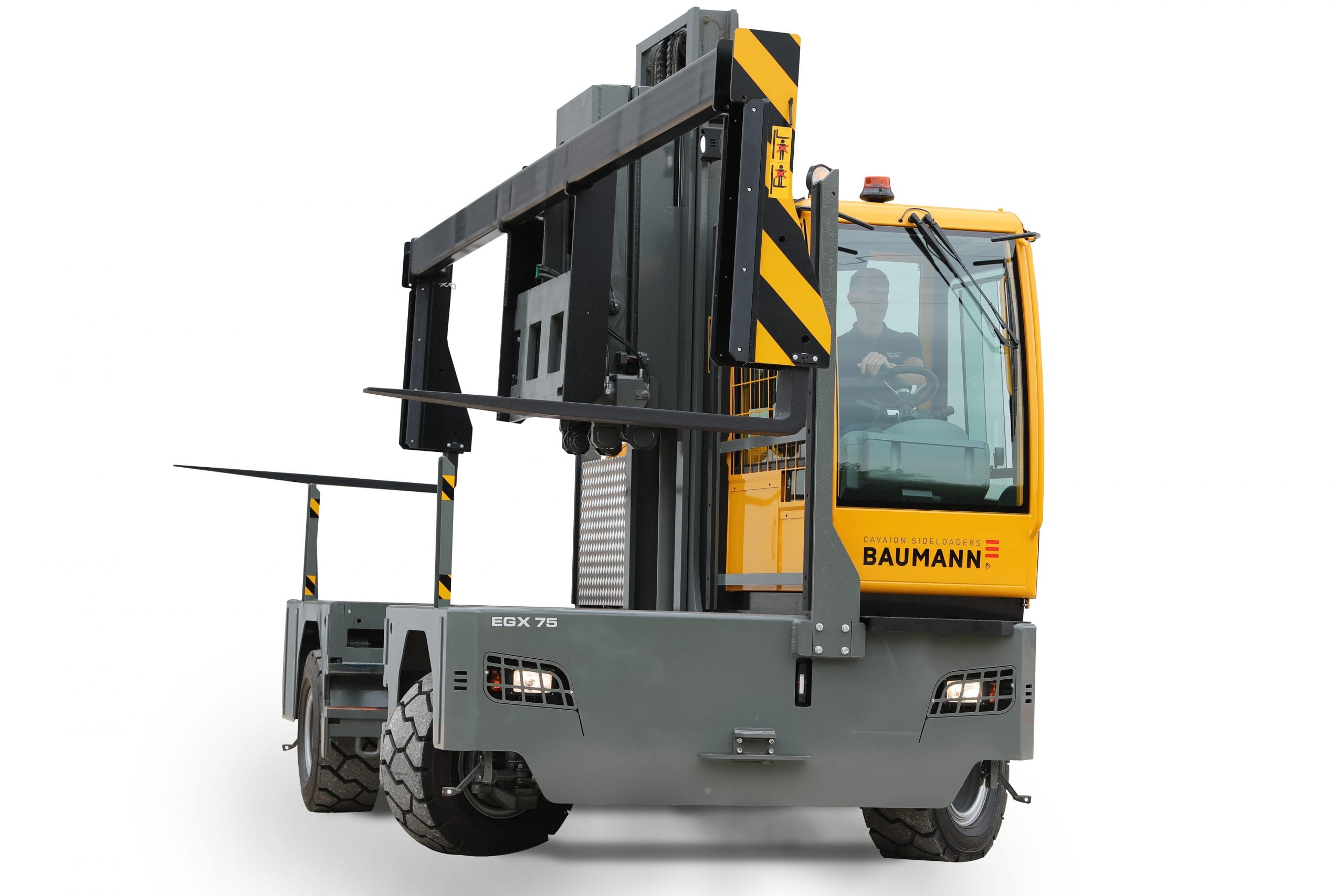 Baumannn EGX 75 Electric Sideloader for Sale in UK, in areas like Leicester, Northampton, Nottingham, Birmingham, Derby, Warwick, West Midlands and East Midlands