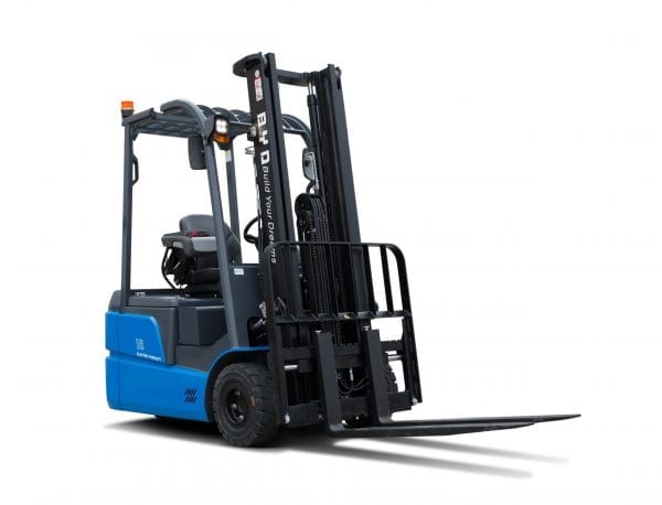 BYD ECB18 Iron Phosphate Forklift for Sale in UK, in areas like Leicester, Northampton, Nottingham, Birmingham, Derby, Warwick, West Midlands and East Midlands