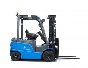 BYD ECB20 Iron Phosphate Forklift for Sale in UK, in areas like Leicester, Northampton, Nottingham, Birmingham, Derby, Warwick, West Midlands and East Midlands