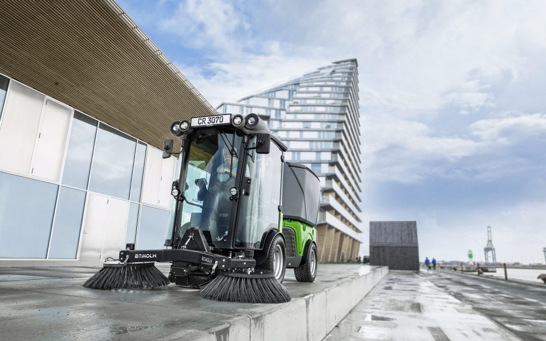 Egholm Industrial Sweeper in action