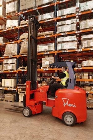 Narrow Aisle Flexi 25 Forklift for Sale in UK, in areas like Leicester, Northampton, Nottingham, Birmingham, Derby, Warwick, West Midlands and East Midlands