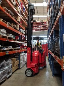 Narrow Aisle Flexi LITHION Forklift for Sale in UK, in areas like Leicester, Northampton, Nottingham, Birmingham, Derby, Warwick, West Midlands and East Midlands