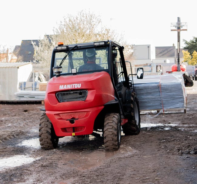 Manitou rough terain fork trucks used in construction industry
