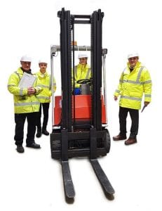 Team delivering forklift training courses at Angus