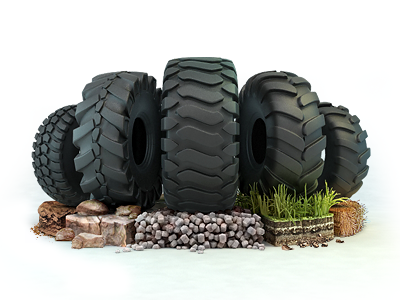 Industrial forklift tires used creatively