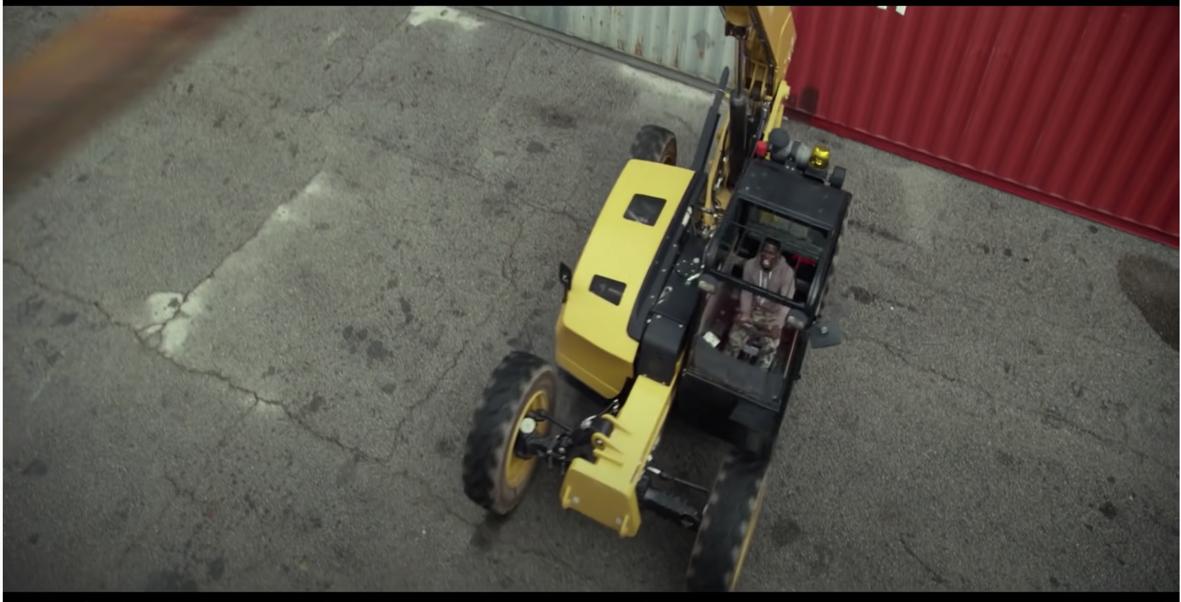 Forklift use creatively in hollywood movie