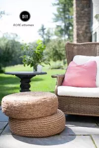 DIY Forklift Tyre Rope Ottomans