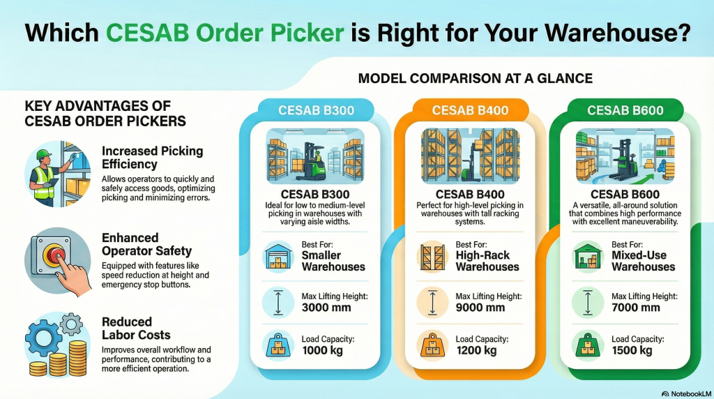 CESAB order pickers for sale – Optimize Your Warehouse Efficiency