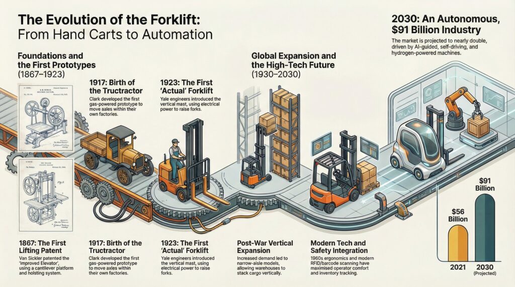 History of the Forklift - From Hand Carts to Automation