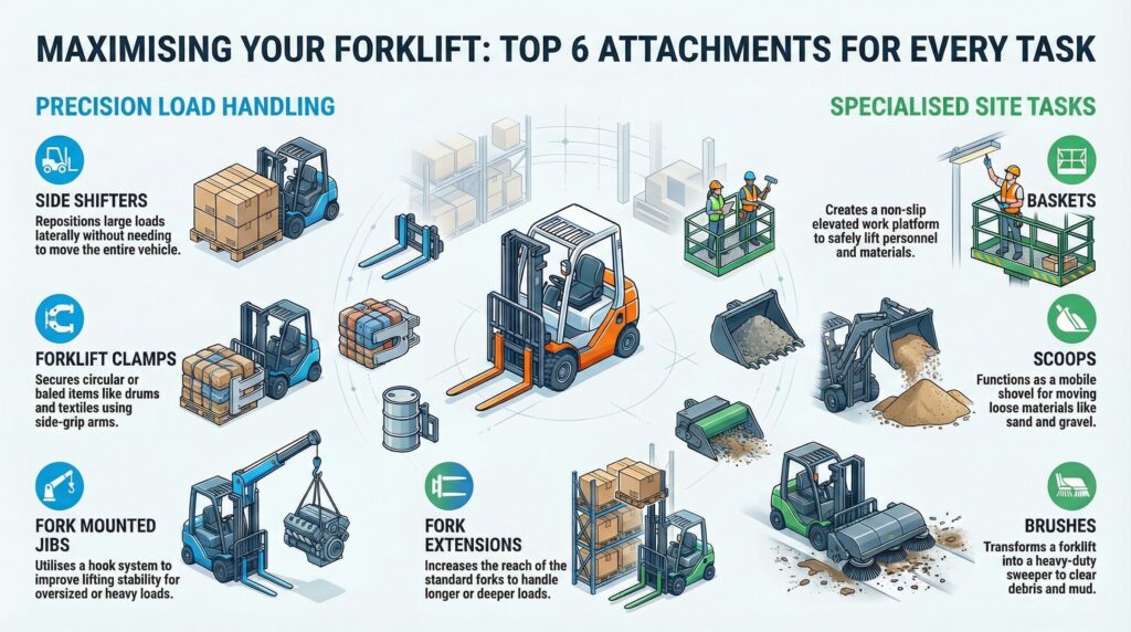 MAXIMISING YOUR FORKLIFT -TOP 6 ATTACHMENTS FOR EVERY TASK