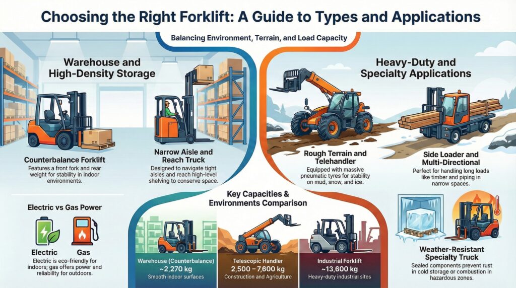 Types of Forklift Trucks - Complete Review, Applications & Benefits